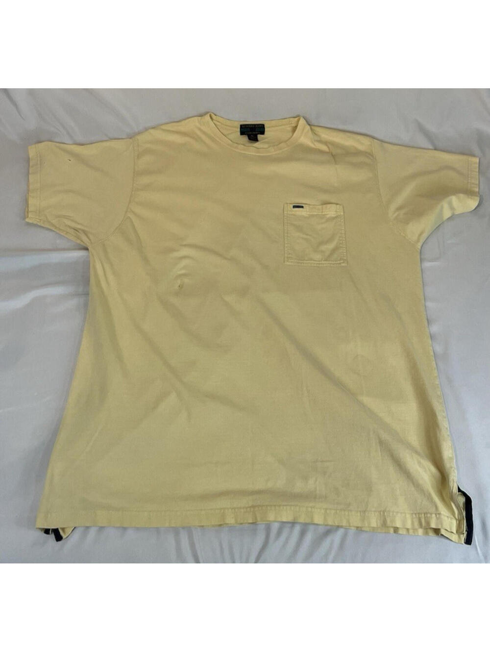 VTG 90s Alexander Julian Colors Pocket T-Shirt White Creme Embroidered Mens XL
